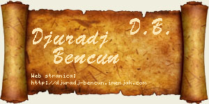 Đurađ Bencun vizit kartica